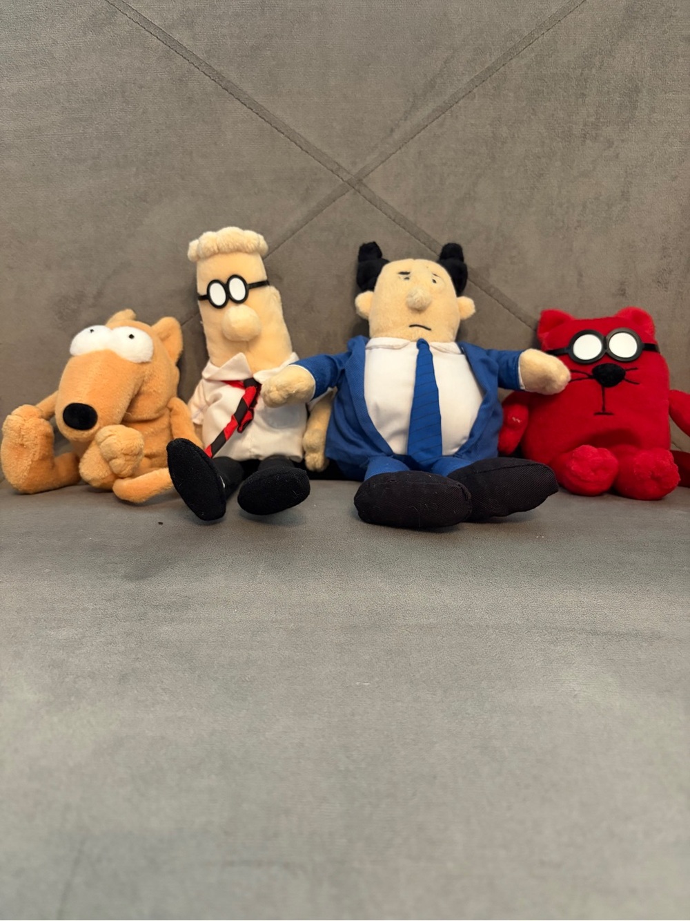 Dilbert Set of Four Cartoon Plush Characters Gund